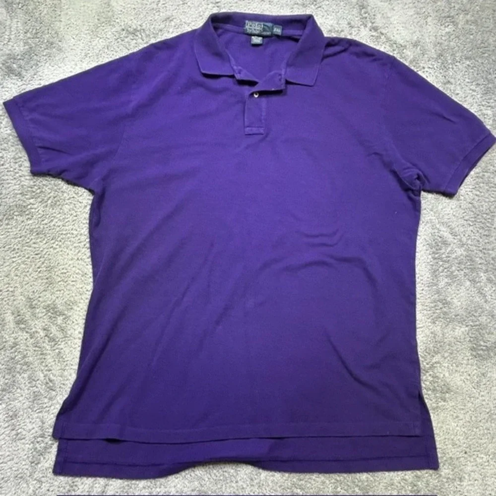 Vintage Polo Ralph Lauren Shirt Men's 2XL Purple NO PONY Casual Short Sleeve Y2K